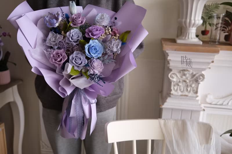 紫色花園 不凋花花束 永生花束
