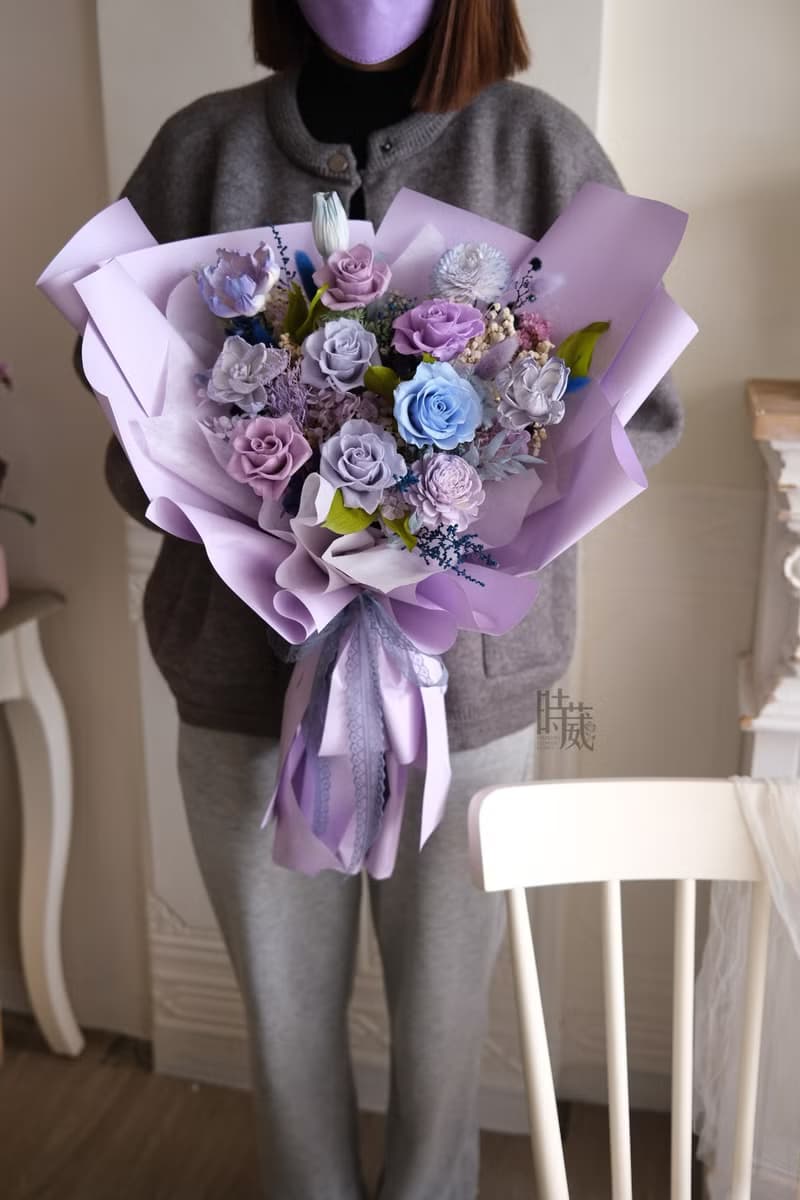 紫色花園 不凋花花束 永生花束