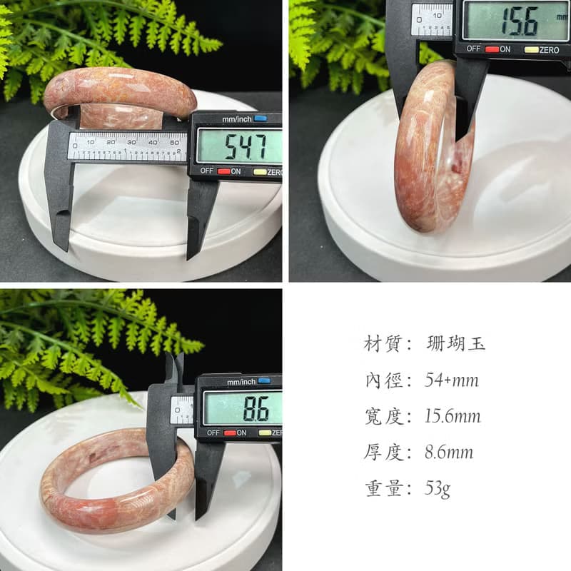精品 珊瑚玉手鐲 54+MM 冰潤高瓷天眼鳳尾蟲紋 菊花玉手環 襯膚色