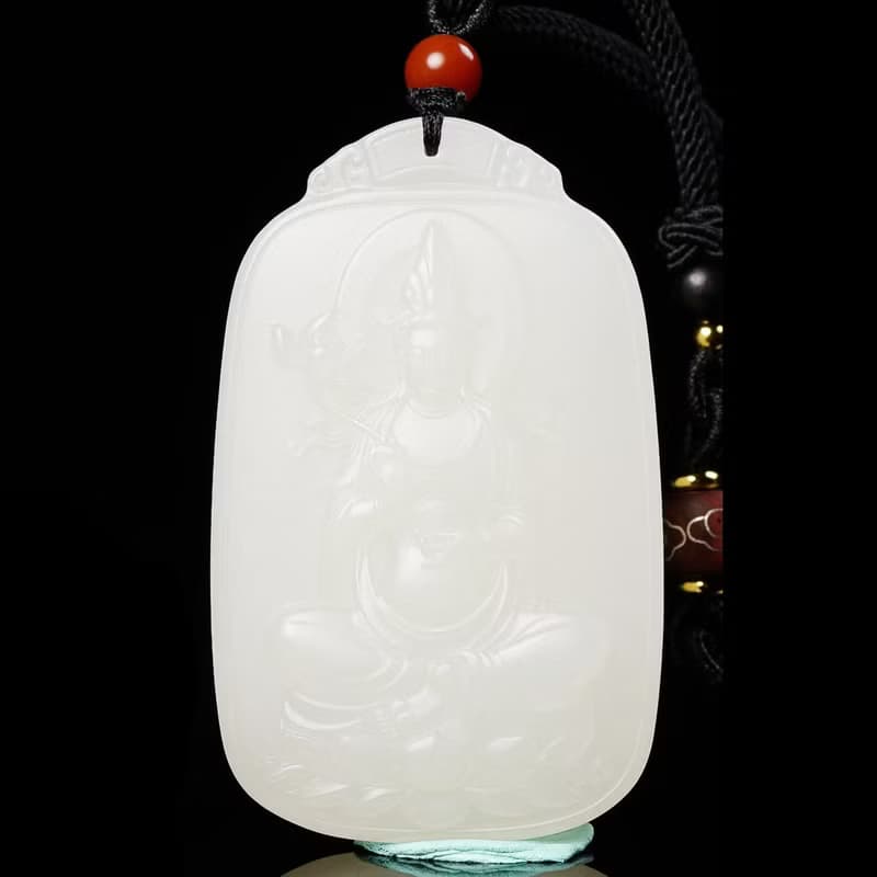 秒殺價 極品天然新疆和田玉羊脂玉大勢至觀音吊墜玉質細膩溫潤