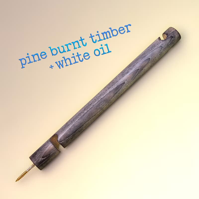 Pine wall bracket for hanging plug-In pendant and plant on wall.