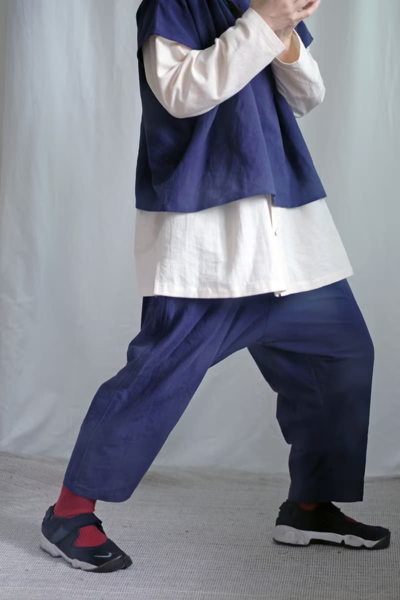 寶藏藍 錐形低檔寬褲
