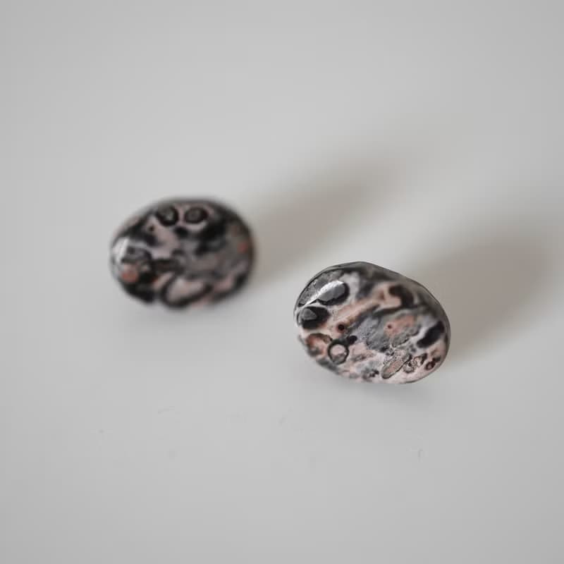 克林姆花豹石耳環