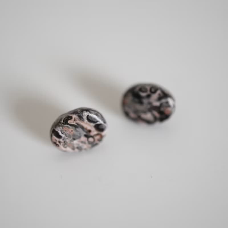 克林姆花豹石耳環