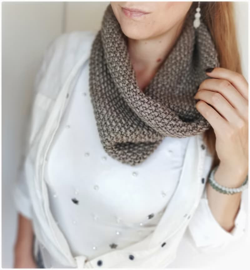 Infinity scarf alpaca knitted for women , handmade accessories , knit accessory