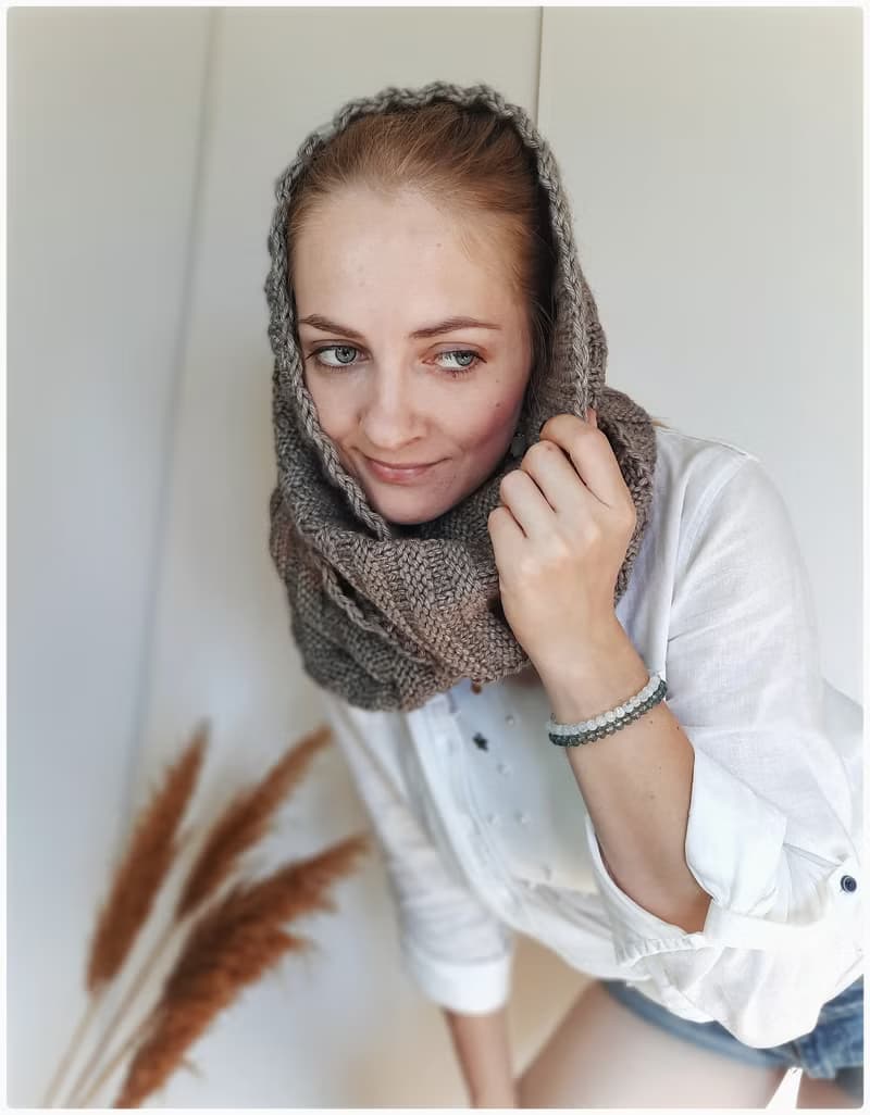 Infinity scarf alpaca knitted for women , handmade accessories , knit accessory