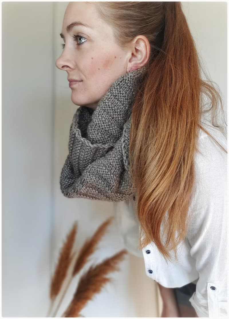 Infinity scarf alpaca knitted for women , handmade accessories , knit accessory