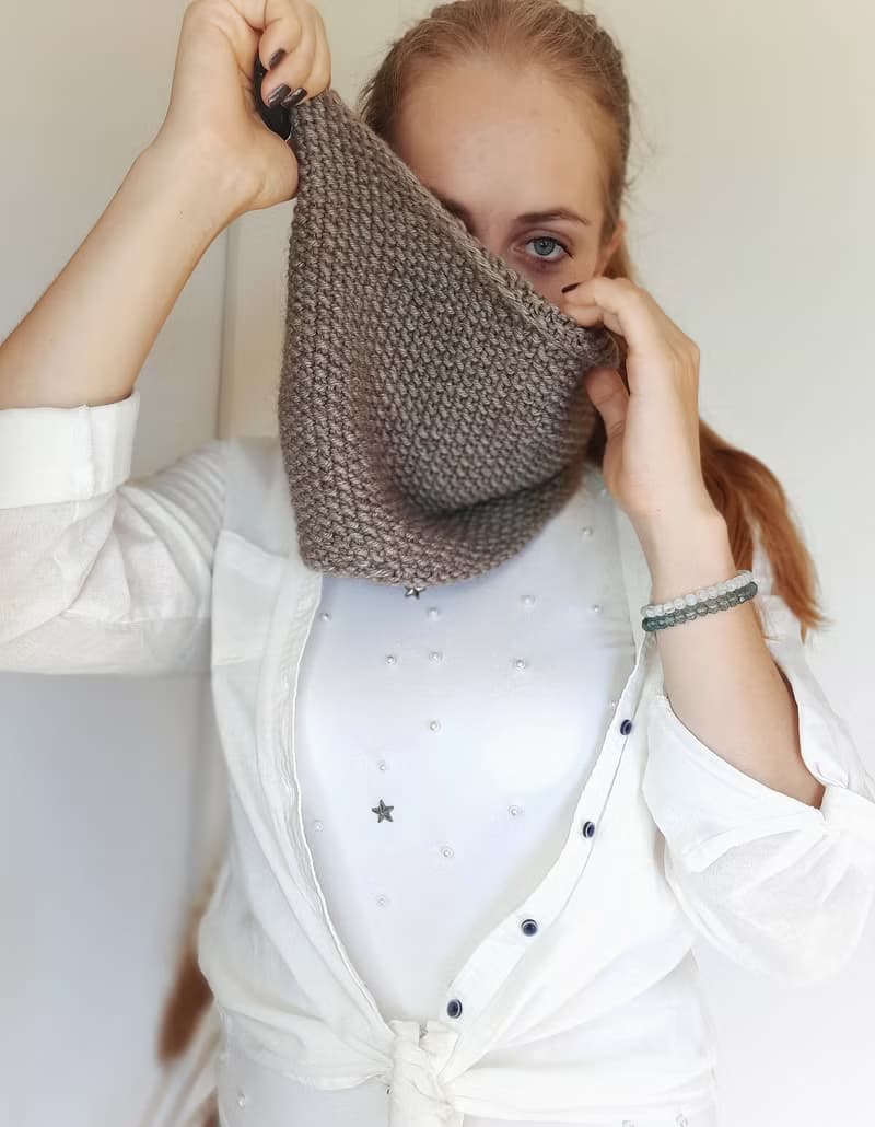 Infinity scarf alpaca knitted for women , handmade accessories , knit accessory