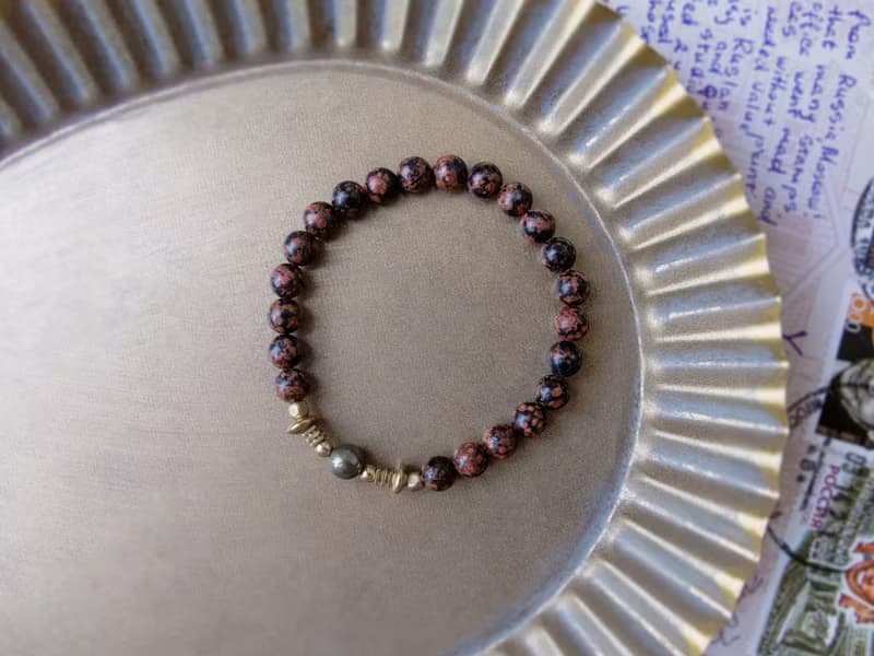 正能量 ∣ 雪花石 黃鐵礦 招財 手鍊