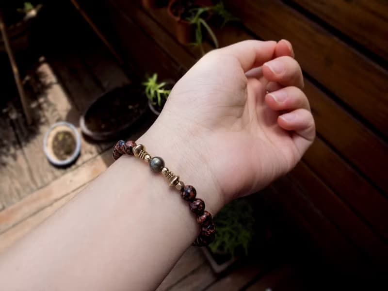 正能量 ∣ 雪花石 黃鐵礦 招財 手鍊