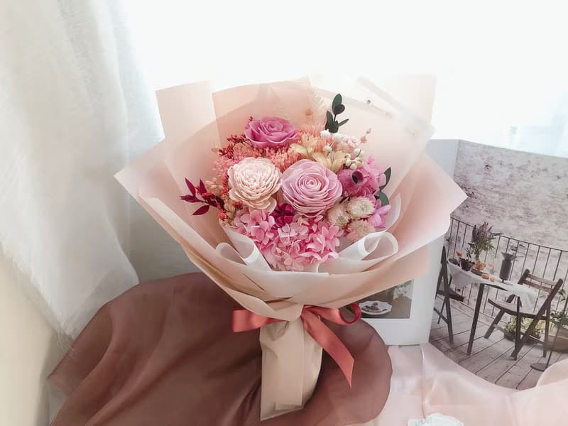 永生花 永生玫瑰花 乾燥花 紀念日禮物 求婚花束 告白 祝賀禮物