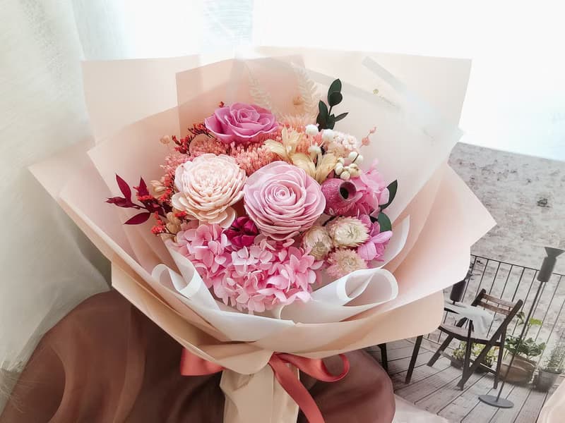 永生花 永生玫瑰花 乾燥花 紀念日禮物 求婚花束 告白 祝賀禮物