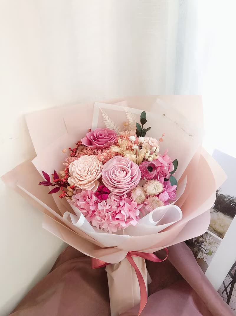 永生花 永生玫瑰花 乾燥花 紀念日禮物 求婚花束 告白 祝賀禮物