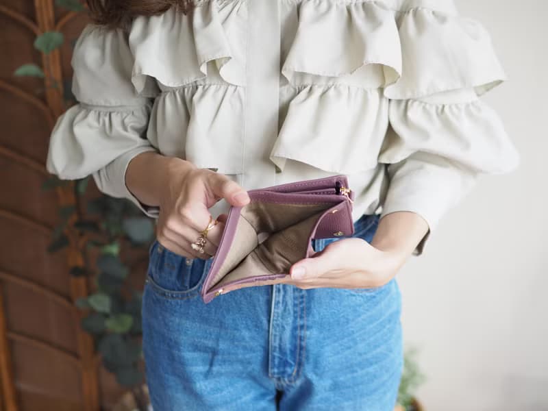 Anna (Grape): Mini wallet, short wallet, cow leather, Bifold Zipper, Purple