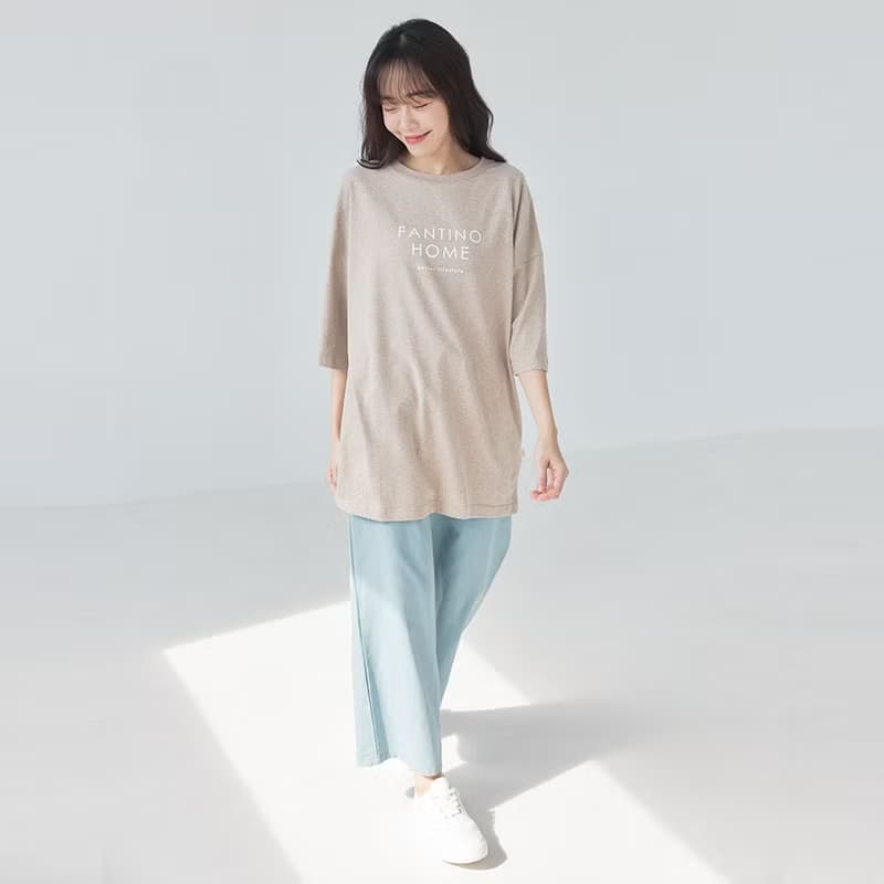 MIT有機棉長版短袖LOGO上衣-共3色