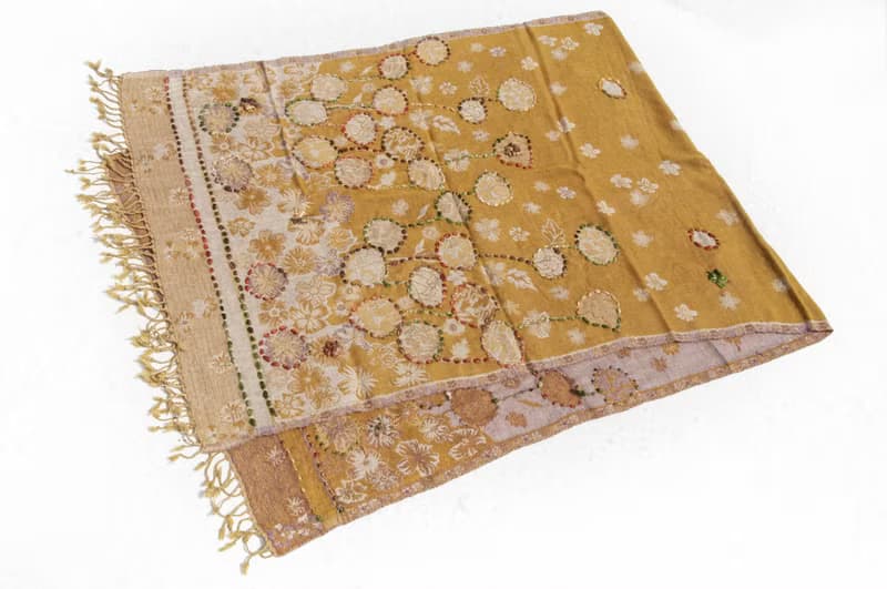 羊絨毯 刺繡毛毯 羊毛蓋毯 保暖披肩 露營毛毯 水煮羊毛披肩/針織圍巾/刺繡圍巾/羊絨披巾/喀什米爾Cashmere-花