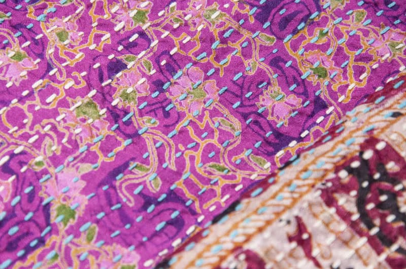 刺繡絲巾/絲綢刺繡圍巾/手縫紗麗線絲巾/印度絲綢刺繡圍巾-印度風