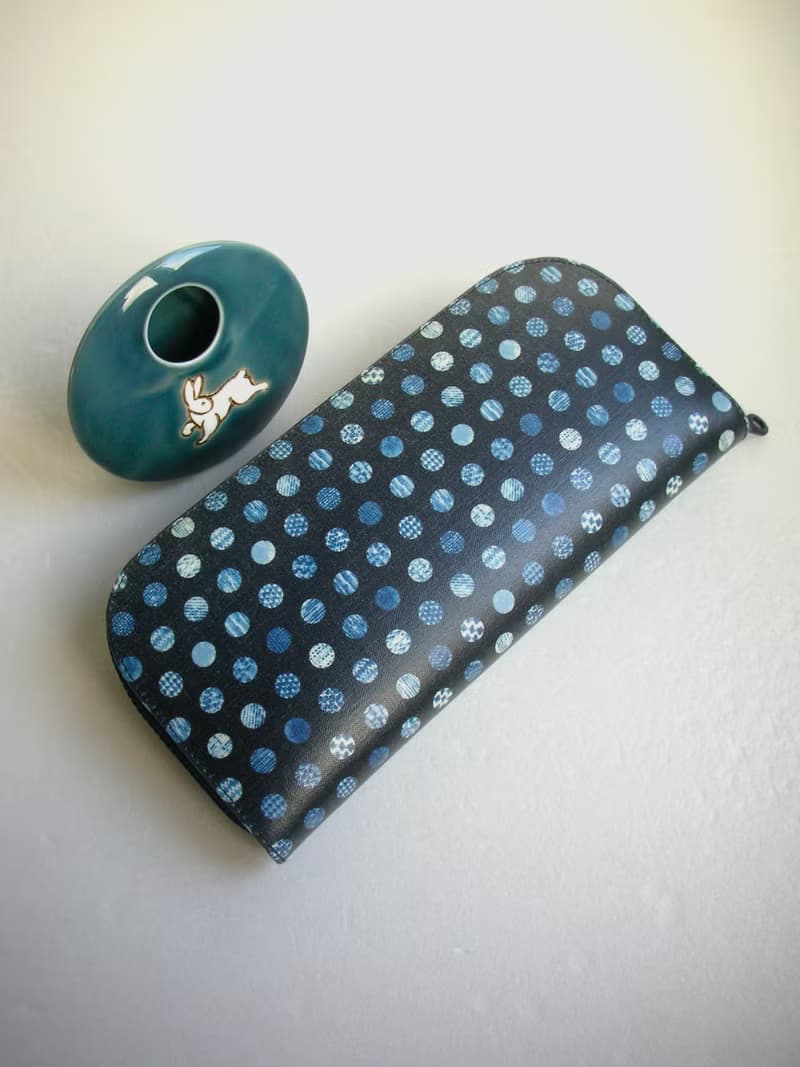 和風防水布【和柄小圈圈】 -長夾/皮夾/零錢包/禮物