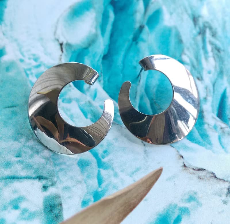 Vintage Jewelry 西洋古董飾品 銀色調 簡約摩登 針式耳環