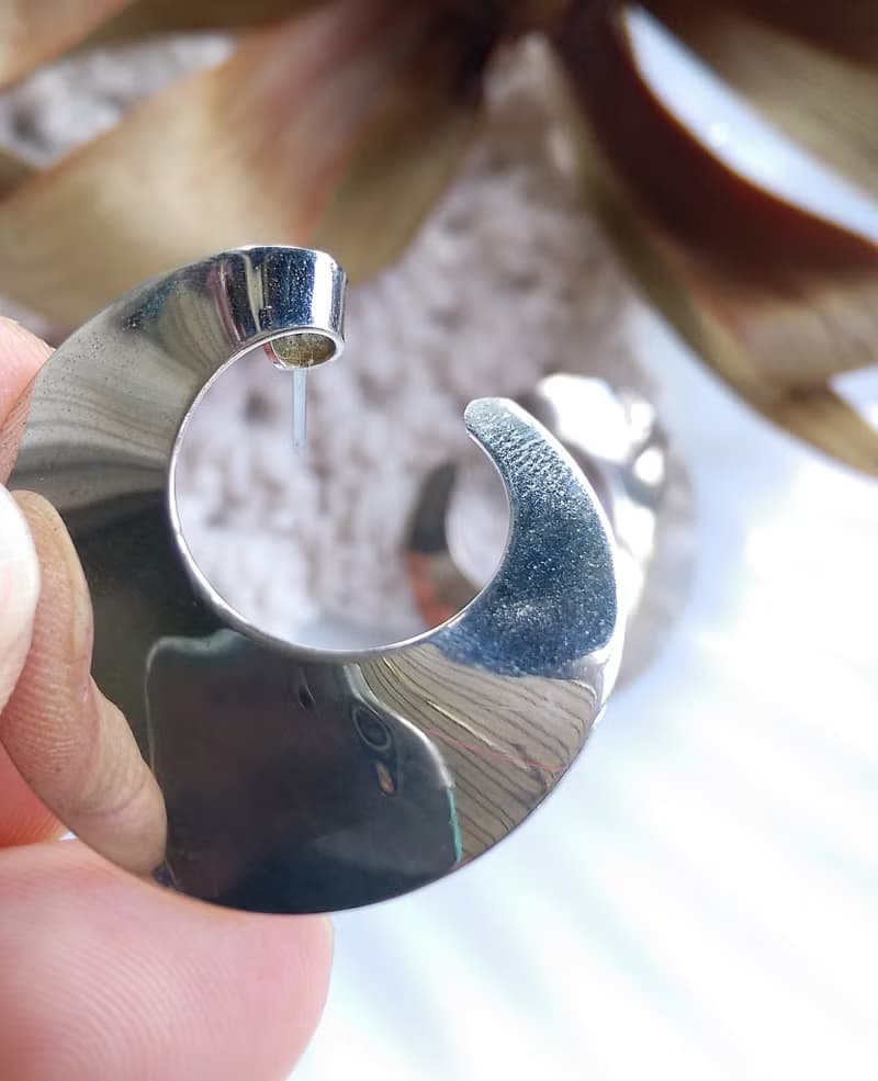 Vintage Jewelry 西洋古董飾品 銀色調 簡約摩登 針式耳環