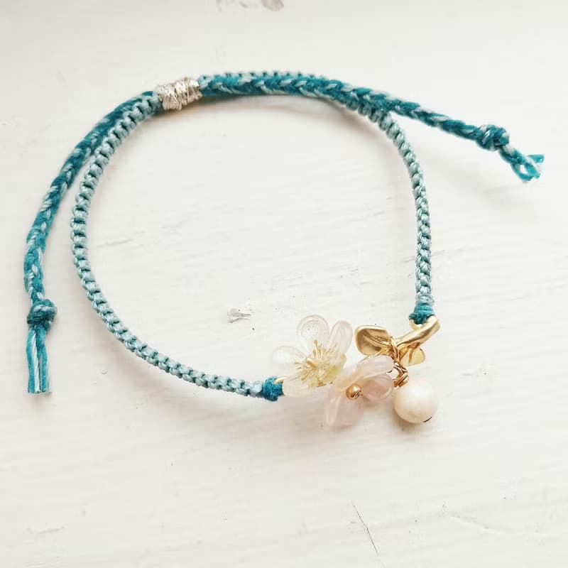 蠟線 編織 繩編手環 小梅花束