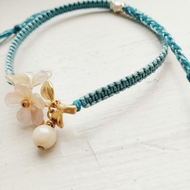 蠟線 編織 繩編手環 小梅花束