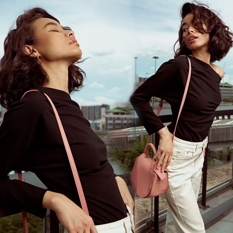 Semi circle cross body handbag or shoulder bag