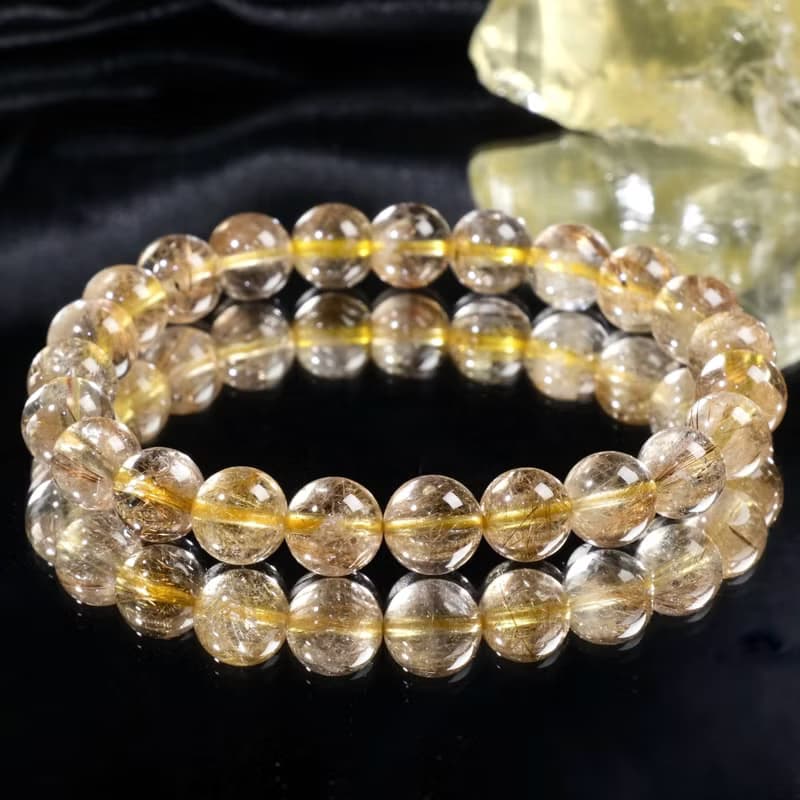 一圖一物│#580 8mm 金髮晶水晶手鍊 豐盛財富之石 開運招財飾品