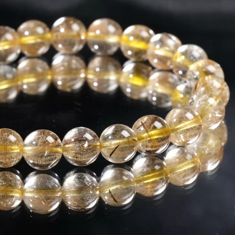 一圖一物│#580 8mm 金髮晶水晶手鍊 豐盛財富之石 開運招財飾品