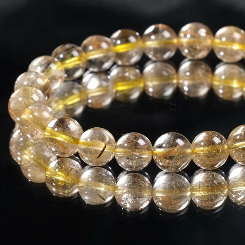 一圖一物│#580 8mm 金髮晶水晶手鍊 豐盛財富之石 開運招財飾品