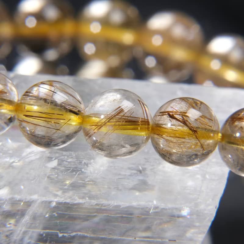 一圖一物│#580 8mm 金髮晶水晶手鍊 豐盛財富之石 開運招財飾品