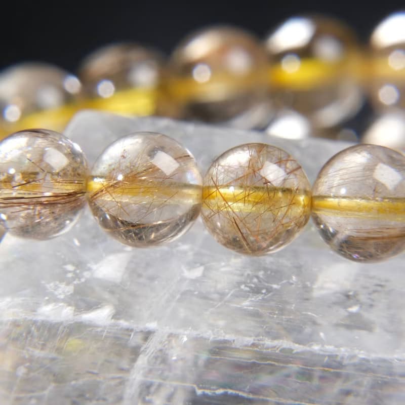 一圖一物│#580 8mm 金髮晶水晶手鍊 豐盛財富之石 開運招財飾品