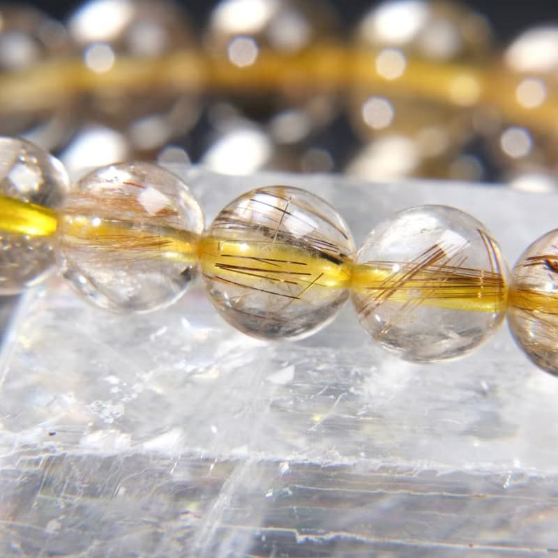 一圖一物│#580 8mm 金髮晶水晶手鍊 豐盛財富之石 開運招財飾品