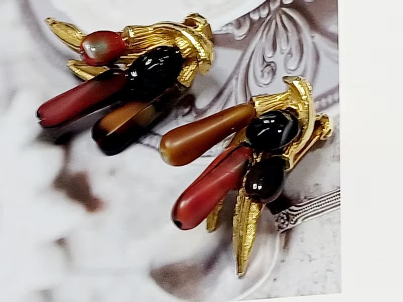 vintage jewelry  古董夾式耳環  ART 羽毛系列