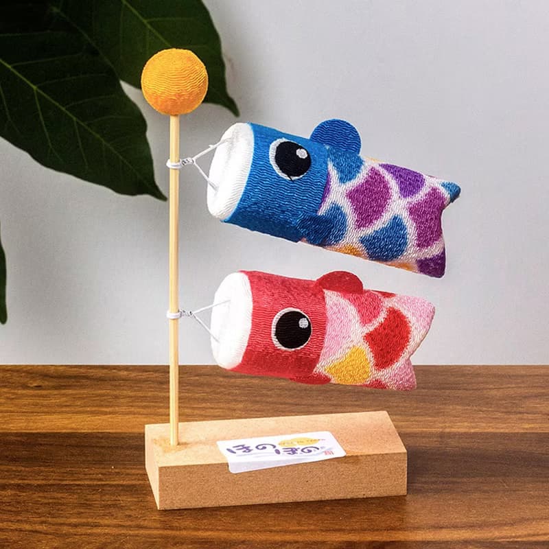 現貨 日本製 京都龍虎作手工絹布鯉魚旗招福錦鯉擺件送禮