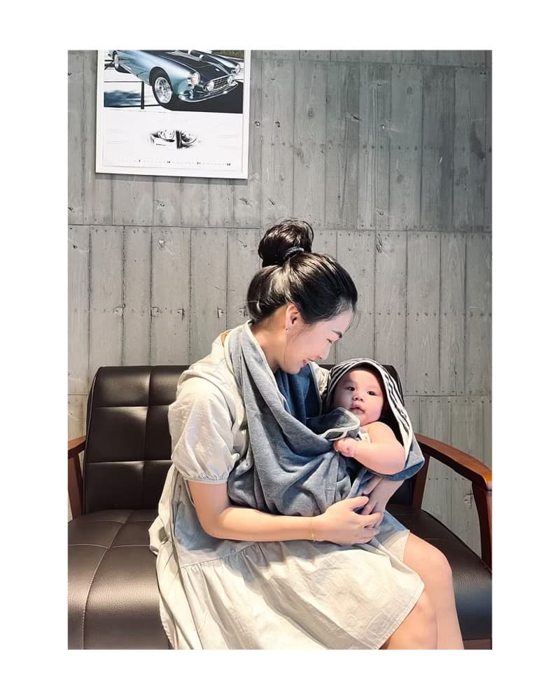 彌月三件組-bobo小蘑菇浴巾+bobo兔仔斗篷浴巾+天然中型蜂巢海綿