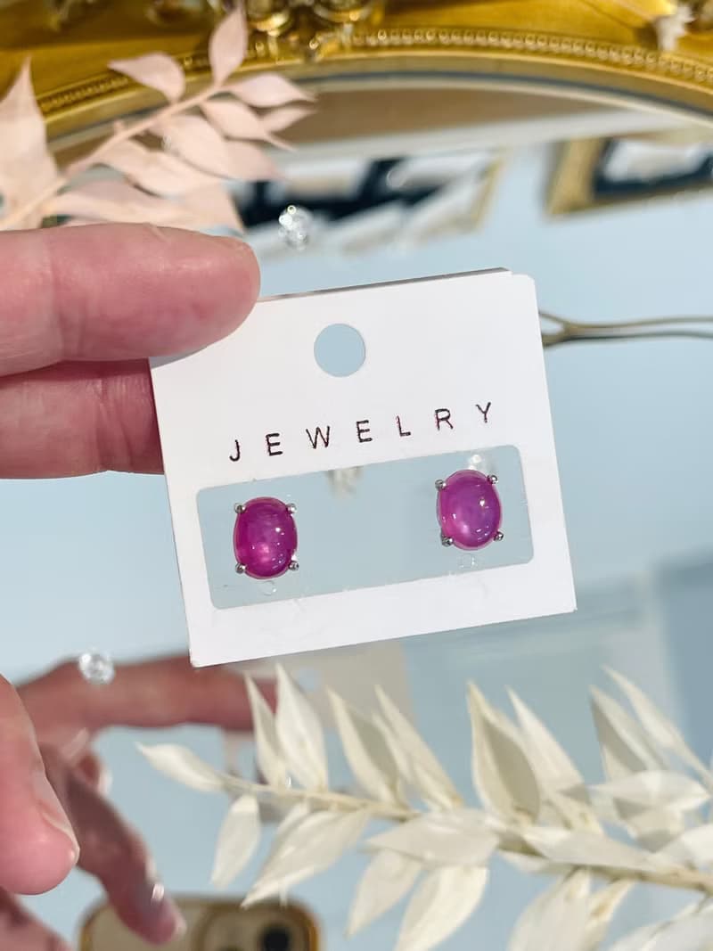 天然紅寶星光銀K簡約單針吉祥祝福幸運力量愛情之石