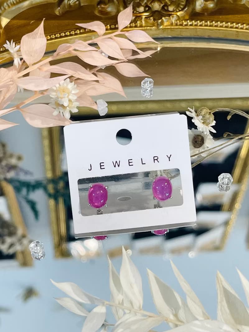 天然紅寶星光銀K簡約單針吉祥祝福幸運力量愛情之石