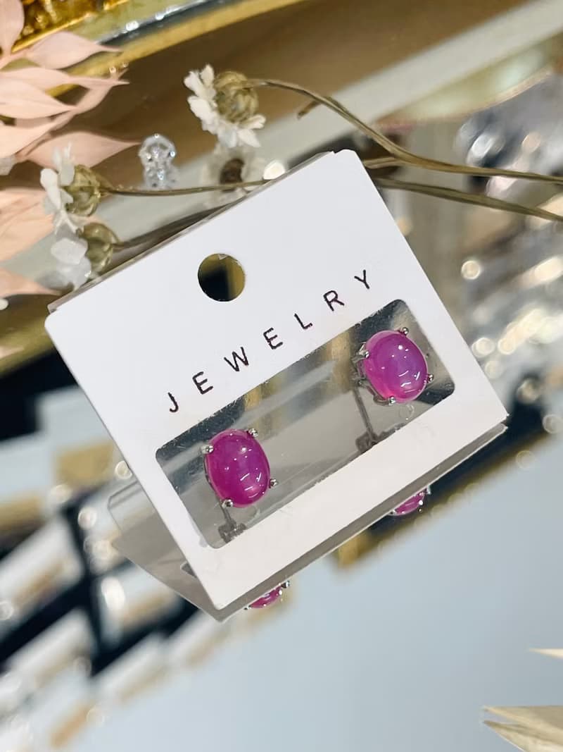 天然紅寶星光銀K簡約單針吉祥祝福幸運力量愛情之石