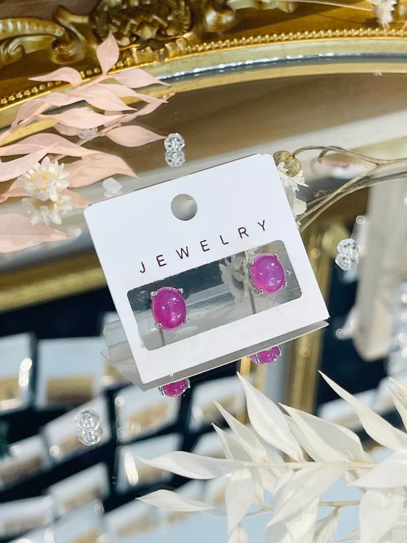 天然紅寶星光銀K簡約單針吉祥祝福幸運力量愛情之石