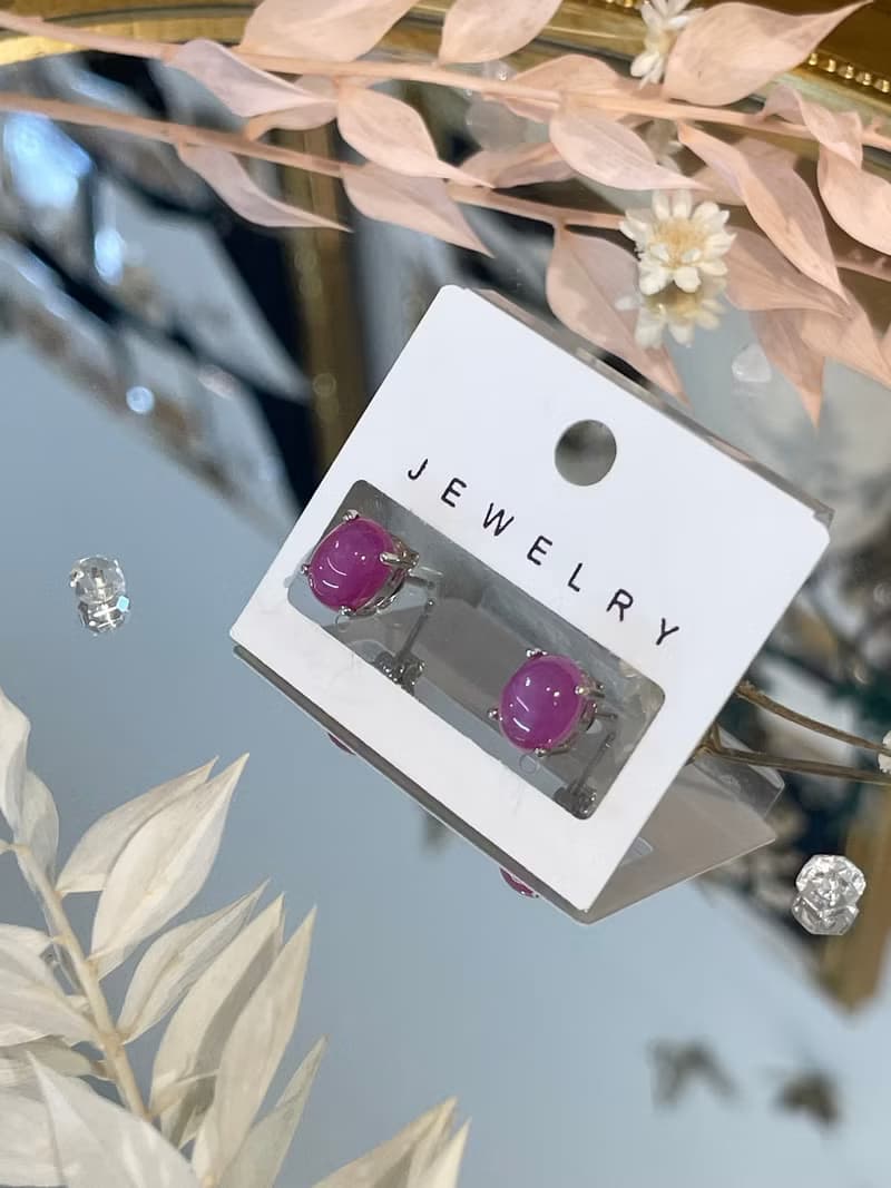 天然紅寶星光銀K簡約單針吉祥祝福幸運力量愛情之石