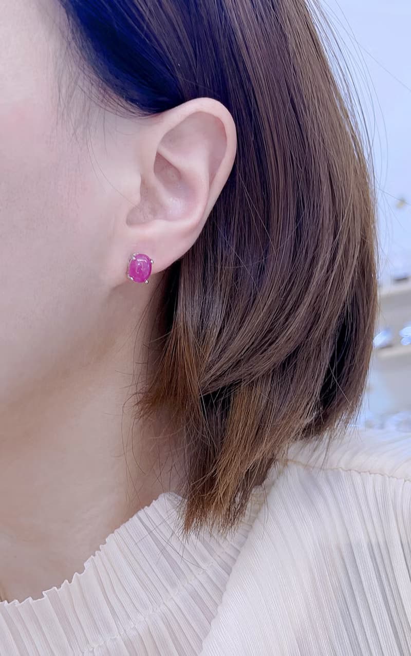 天然紅寶星光銀K簡約單針吉祥祝福幸運力量愛情之石