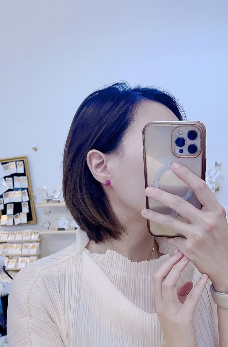 天然紅寶星光銀K簡約單針吉祥祝福幸運力量愛情之石