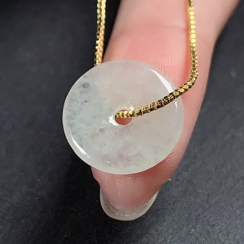 【願‧平安】冰種翡翠平安扣項鍊 | 天然緬甸玉A貨翡翠 | 送禮