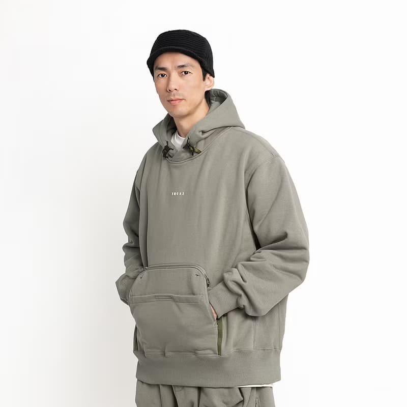 Tool Bag Hoodie工具袋針織連帽衛衣大學T 黑色/月桂色 多口袋