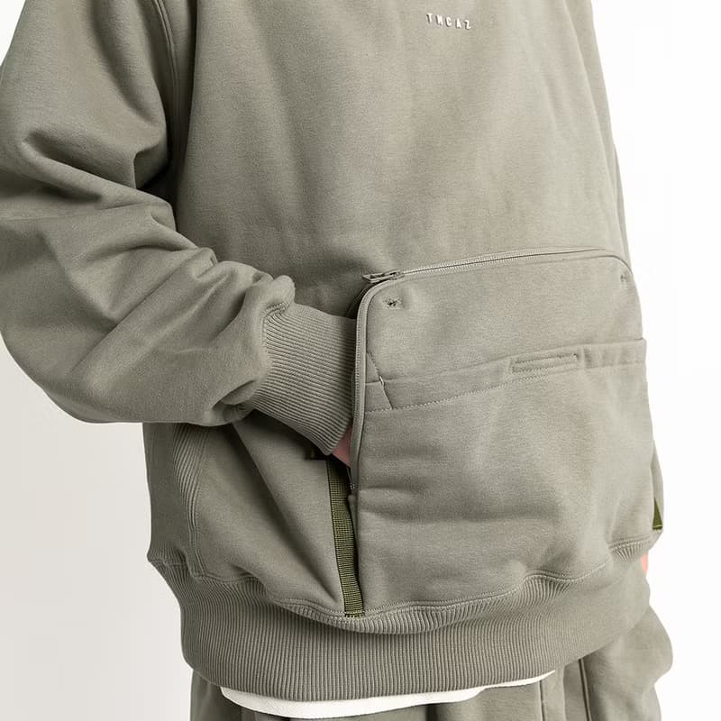 Tool Bag Hoodie工具袋針織連帽衛衣大學T 黑色/月桂色 多口袋
