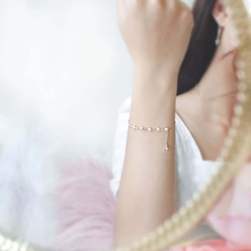 Giftest淡水珍珠 / 醫治 基督教女朋友禮品禮物福音十字架手鍊B12