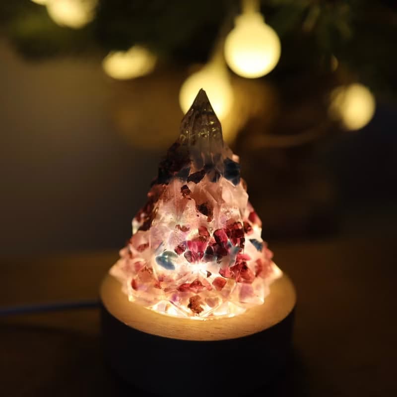 【情人節禮物】粉色玫瑰金箔愛戀聖誕樹-奧剛能量樹/寶石樹交換禮