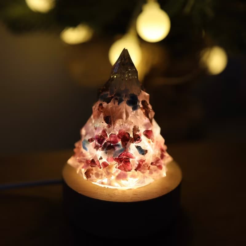 【情人節禮物】粉色玫瑰金箔愛戀聖誕樹-奧剛能量樹/寶石樹交換禮