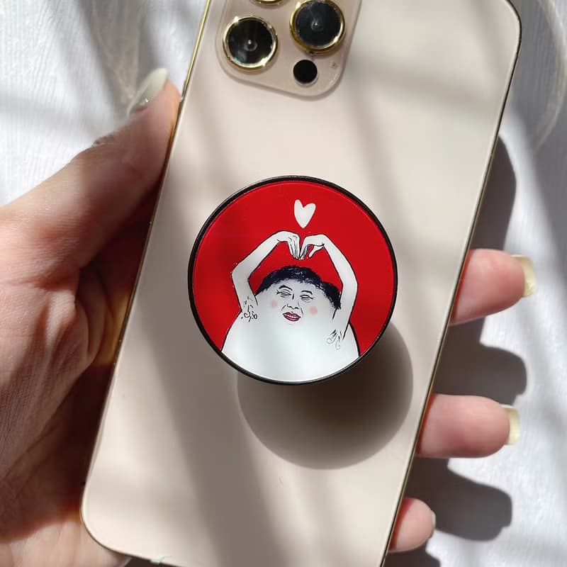 圓圓的手機支架 愛心老伯